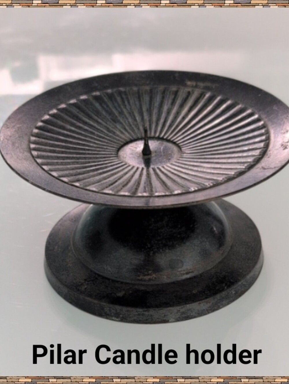 Metal Pillar Candle Holder Dark Bronze Finish Home Decor
